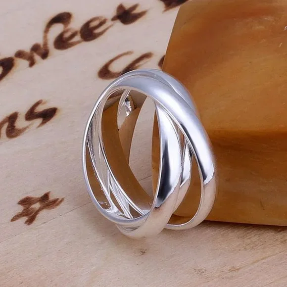 925 Sterling Silver Ring Layered Simple Minimalist Engagement Rings